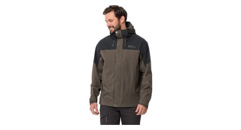 Jack wolfskin kammweg 2l waterdicht jack bruin/zwart