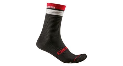 Chaussettes castelli gara thermal 18 noir/rouge