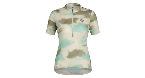 Maillot de manga corta scott endurance 10blanco/verde para mujer