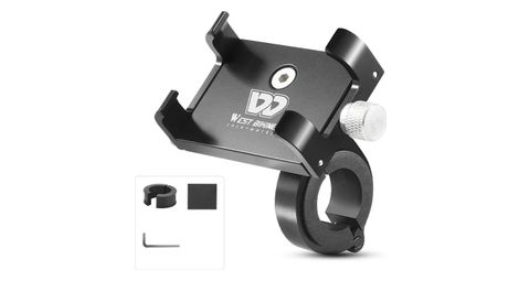 Support de téléphone de vélo en alliage d'aluminium Météore noir