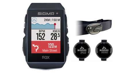 Compteur gps sigma rox 11.1 evo sensor set blanc / noir