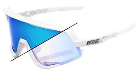 Lunettes 100% glendale bastille pearl white glitter - blue mirror photochromic