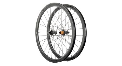 Paire de roues progress aero disc noir | 12x100/12x142 | center lock | 2024