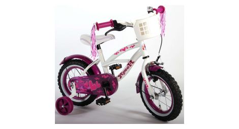 Volare heart cruiser velo enfants filles 12 pouces blanc violet