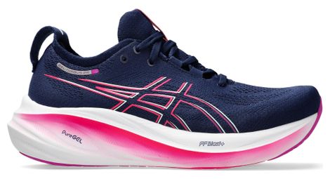 Chaussures running asics gel-nimbus 26 bleu/rose femme