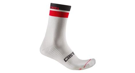 Chaussettes castelli gara thermal 18 blanc/rouge