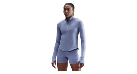 Camiseta 1/4 Zip Nike Tempo Swoosh Run Azul, Mujer