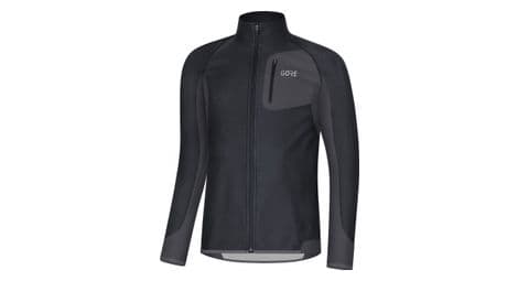 Veste coupe-vent gore wear r3 partial windstopper noir gris