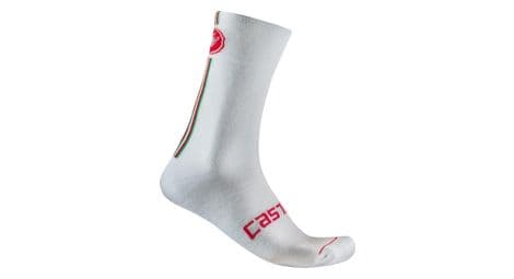 Chaussettes castelli racing stripe 18 blanc