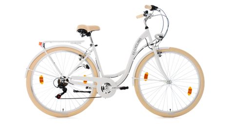 Velo pour dame 28 balloon blanc tc 48 cm ks cycling