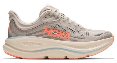 Hoka Bondi 9 Laufschuhe Grau/Koralle für Damen