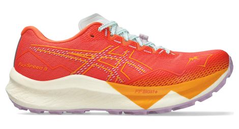 asics fujispeed 3 orange blue women s trail shoes