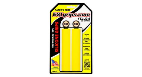 Paire de grips esi racer s jaune