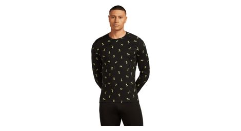 Uomo Baselayer Icebreaker Merino 200 Oasis Snow Day Nero