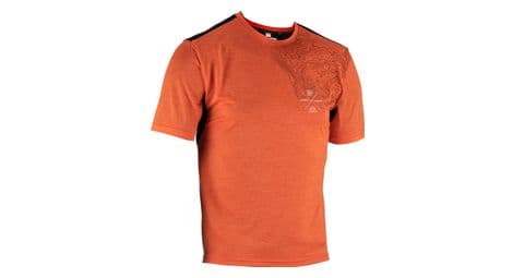 Leatt mtb trail 1.0 short sleeve jersey flame orange