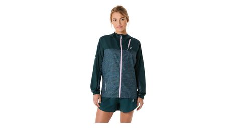 Giacca antivento asics fujitrail packable donna verde/rosa