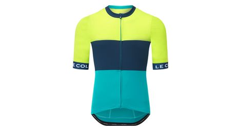 Maillot manches courtes le col sport bleu jaune