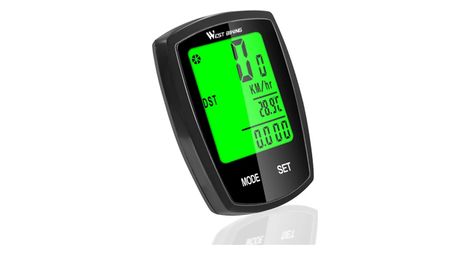 Compteur de Vélo Numérique LED Vitesse Chronomètre noir