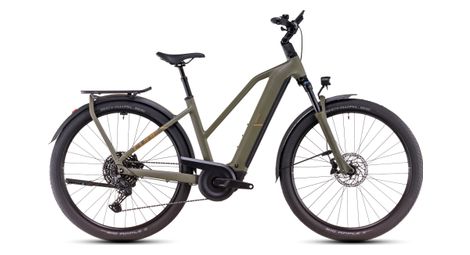 Cube kathmandu hybrid pro 800 trapezio bicicletta elettrica ibrida shimano cues 11s 800 wh 700 mm dusty olive green 2025