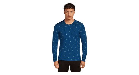Uomo Baselayer Icebreaker Merino 200 Oasis Snow Day Blu