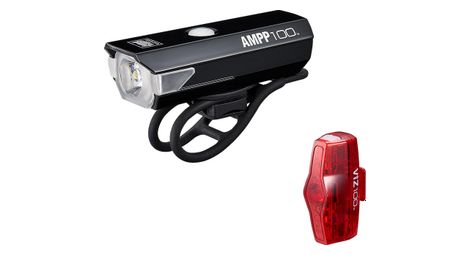 Cateye AMPP100 & ViZ100 Light Pair Black