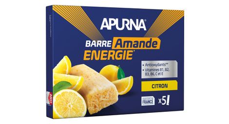 Pack barres énergétiques apurna amande energie citron - 5x25g