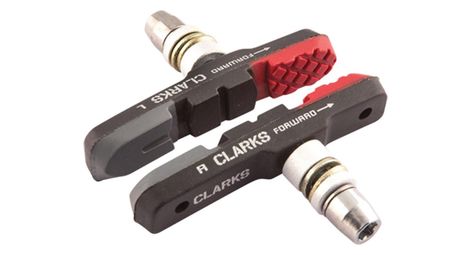Porte patin vtt clarks a vis v-brake asymetrique tri-gomme 72mm noir/rouge/gris (pr)