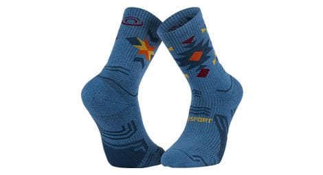 Chaussettes bv sport trek double gr haute lyocell aztec bleu