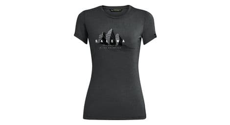 T shirt salewa lines graphic dry gris onyx femme