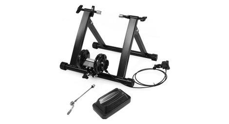Entraineur de velo magnetique avec 8 niveaux de resistance entraineur turbo pour velo pliable noir