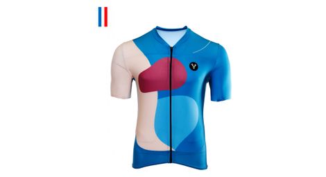 Maillot manches courtes lebram testanier bleu coupe ajustee