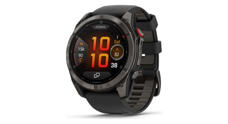 Montre GPS Garmin Fénix 8 Pro AMOLED - 51 mm Sapphire Titane Carbon Gray DLC avec Bracelet en Silicone Noir Gris