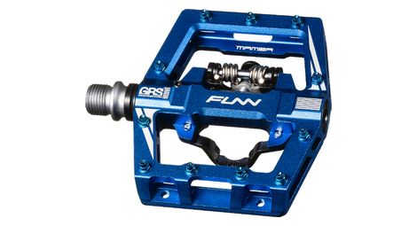 Paire de pédales semi-automatiques avec cages funn mamba s single side spd bleu
