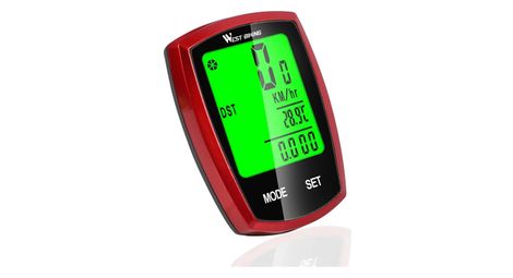 Compteur de vélo numérique led vitesse chronomètre rouge