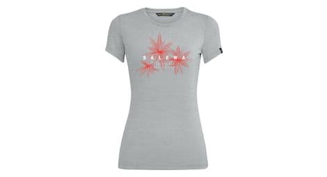 Camiseta salewa lines graphic dry gris claro mujer