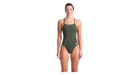 Traje de baño arena team dos challenge verde liso mujer