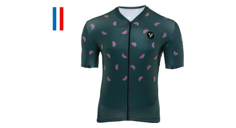 Maillot manches courtes lebram ravito vert coupe ajustee