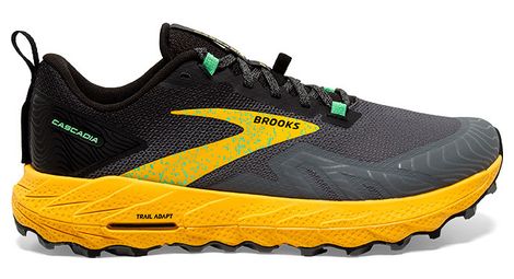 Brooks cascadia 17 grey yellow men's trail shoes