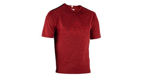 Maillot manches courtes leatt mtb trail 1 0 lava rouge