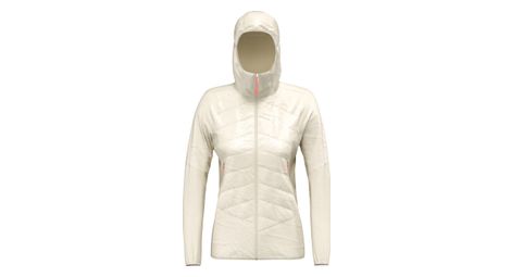 Doudoune a capuche femme salewa ortles hybrid tirolwool blanc