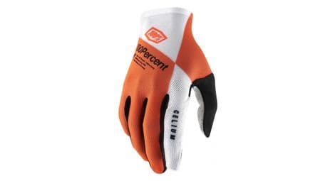 Gants longs 100% celium orange / blanc