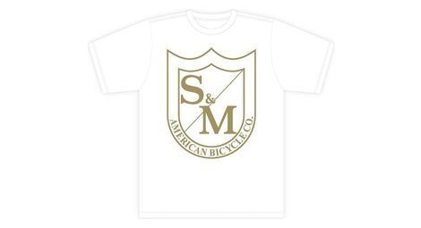 S and m big shield camiseta blanca / caqui s