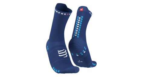 Coppia di calzini compressport pro racing v4.0 run high blue