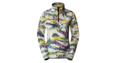 The north face 100 glacier printed 1/4 zip multicolore fleece for women s