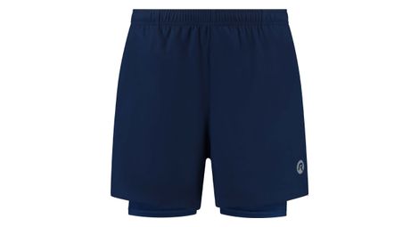 Short 2-en-1 rogelli essential bleu homme