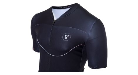 Maillot manches courtes lebram roselend noir coupe ajustee