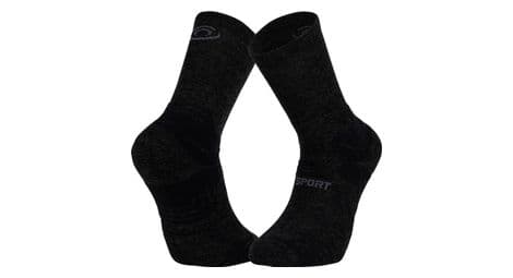 Chaussettes bv sport trek double gr haute merinos antracite noir gris