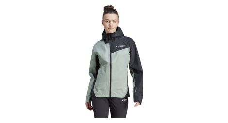 Wasserdichte Jacke adidas Terrex 2,5 Lagen Multi Rain.Rdy Grün Schwarz Damen
