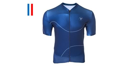 Maillot manches courtes lebram roselend bleu coupe ajustee