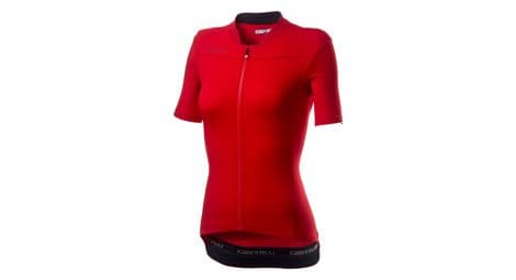 Castelli anima 3 women short sleeve jersey red black